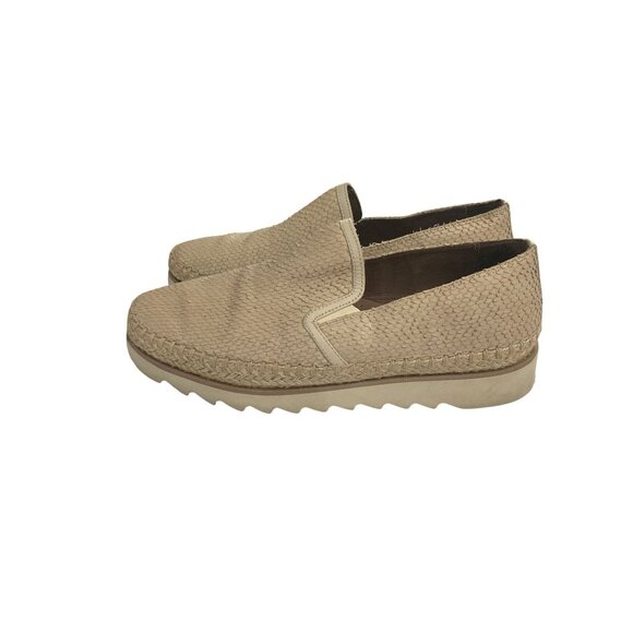 Donald J Pliner Women's Size 7.5 Beige Textured Slip-On Loafers shoes - Picture 3 of 7